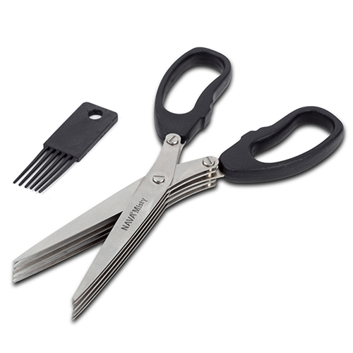 stainless-steel-5-blade-herb-scissors-with-cleaning-comb-misty-19cm