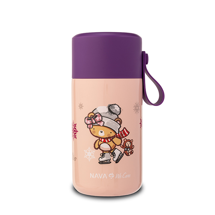 Παιδικό δοχείο φαγητού ισοθερμικό στρογγυλό "We Care" ροζ 600ml