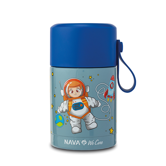 Παιδικό δοχείο φαγητού ισοθερμικό στρογγυλό "We Care" μπλε 400ml