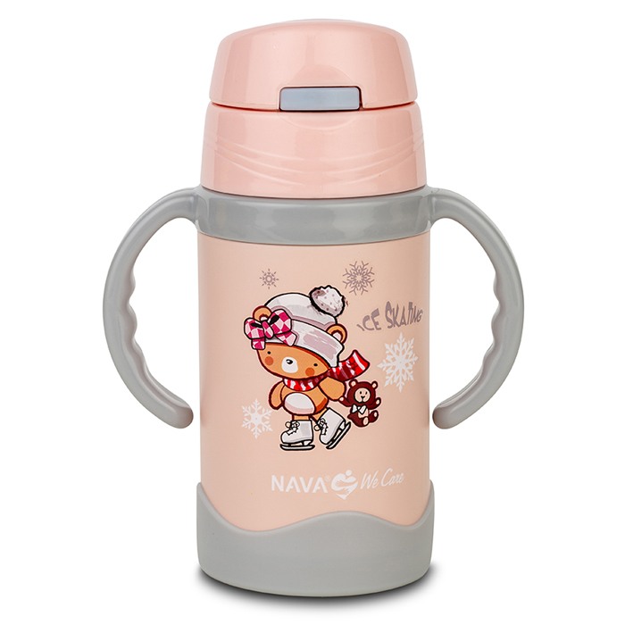 Θερμός μπουκάλι ανοξείδωτο "We Care" ροζ 300ml