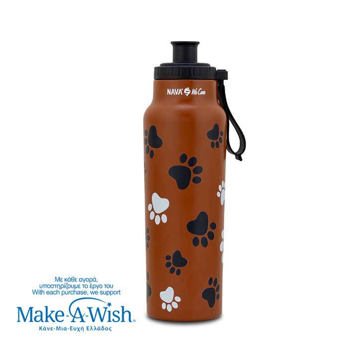 Θερμός μπουκάλι ανοξείδωτο με στόμιο "We Care", Paw Prints 500ml
