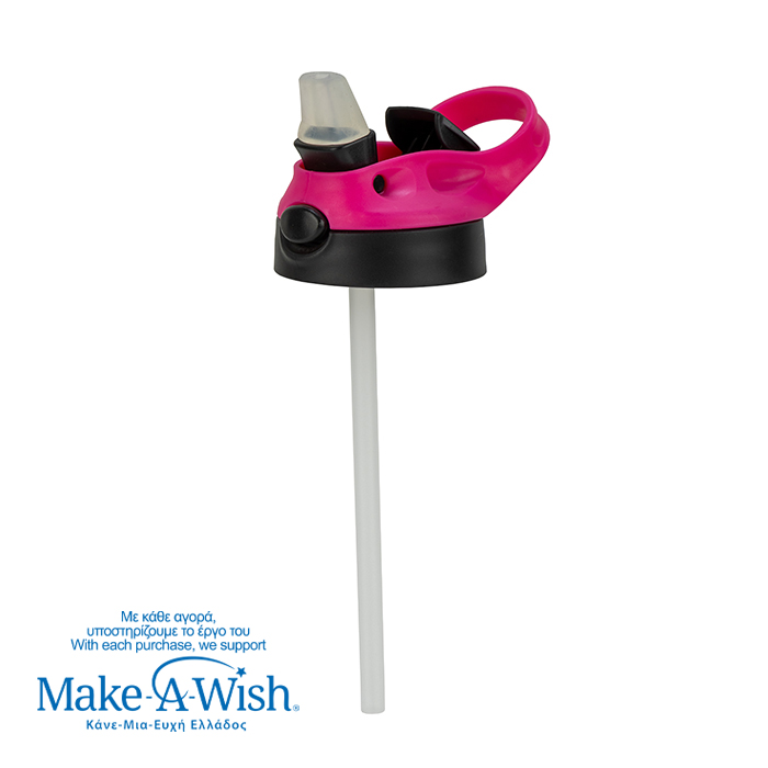 Ανταλλακτικό καπάκι με καλαμάκι "We Care" magenta