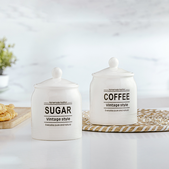 Δοχεία αποθήκευσης καφέ-ζάχαρη από πορσελάνη "Terrestrial" 850ml