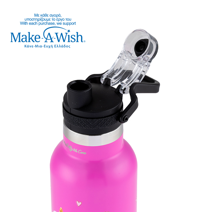 Θερμός μπουκάλι ανοξείδωτο "We Care", Pink Unicorn 500ml