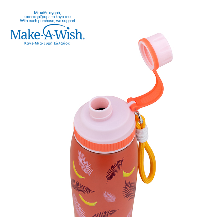 Θερμός μπουκάλι ανοξείδωτο με στόμιο "We Care", Palm Banana 650ml