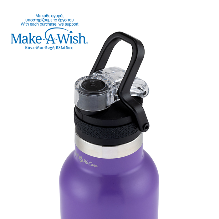 Θερμός μπουκάλι ανοξείδωτο "We Care", Purple Unicorn 500ml