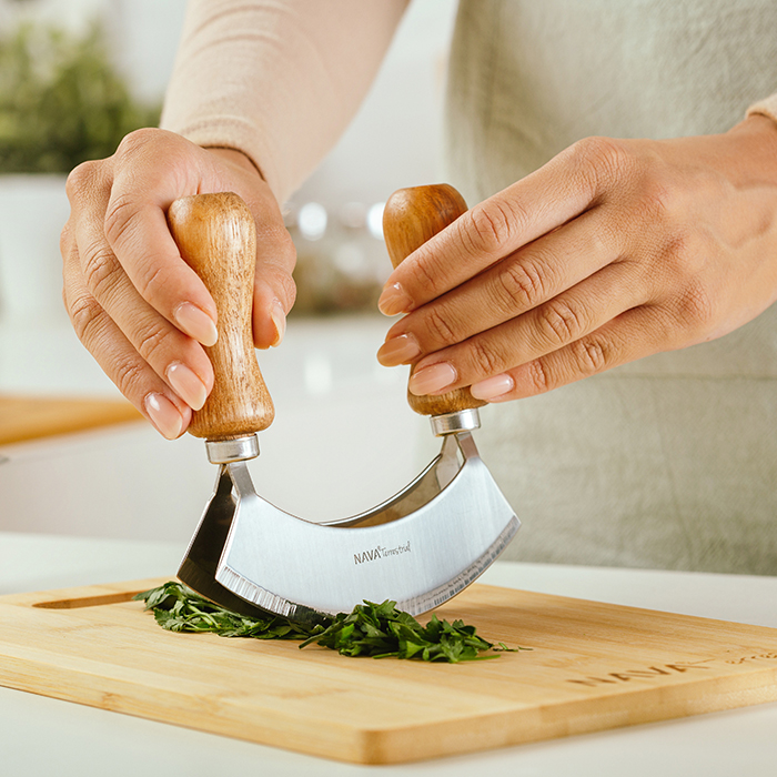 Vegetable Chopper with Wooden Handle - For Small Hands