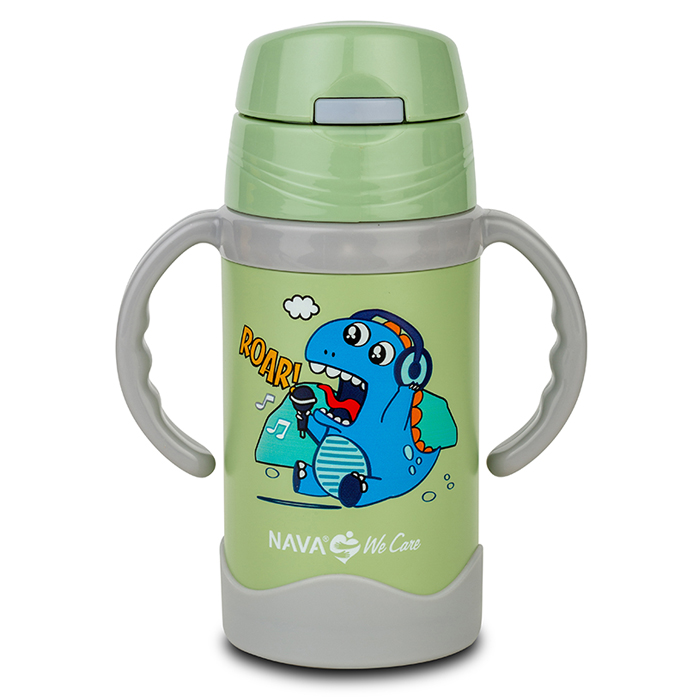 Θερμός μπουκάλι ανοξείδωτο "We Care" πράσινο 300ml