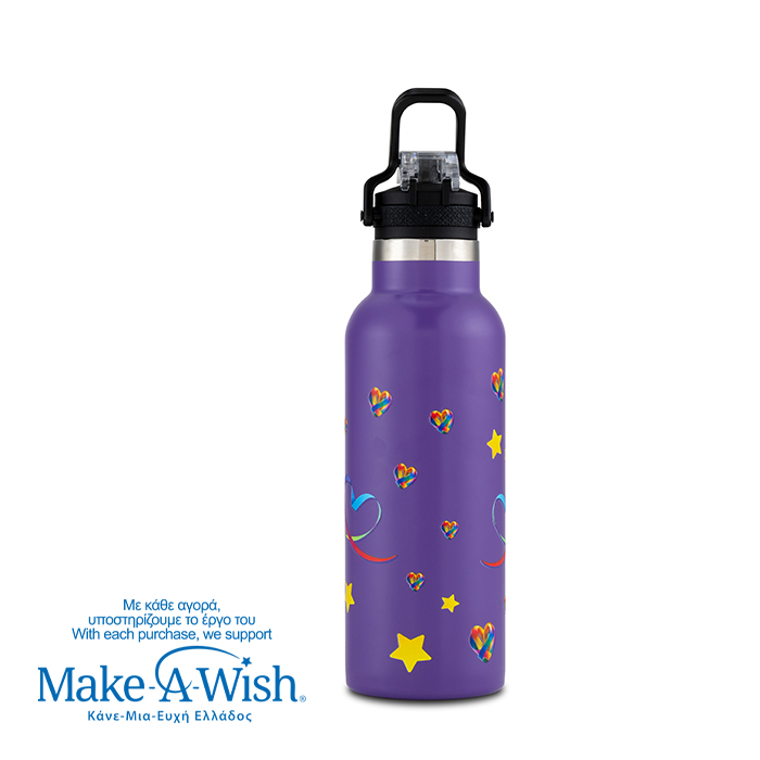 Θερμός μπουκάλι ανοξείδωτο "We Care", Purple Unicorn 500ml