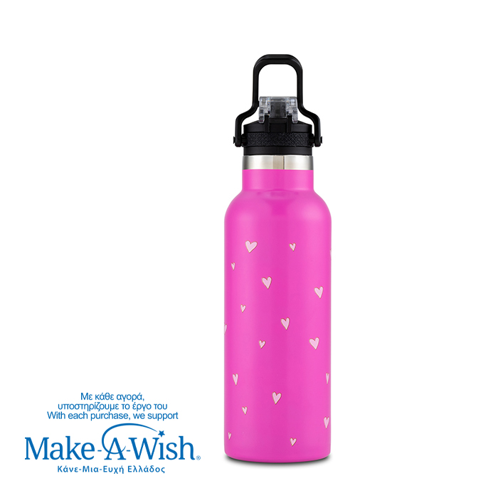 Θερμός μπουκάλι ανοξείδωτο "We Care", Pink Unicorn 500ml