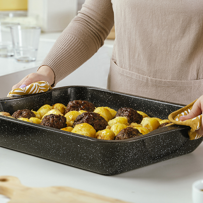 Stainless Steel Rectangular Roasting Tray 22cm, Metal & Roasting Cookware, Cookware & Bakeware, Kitchen, Household