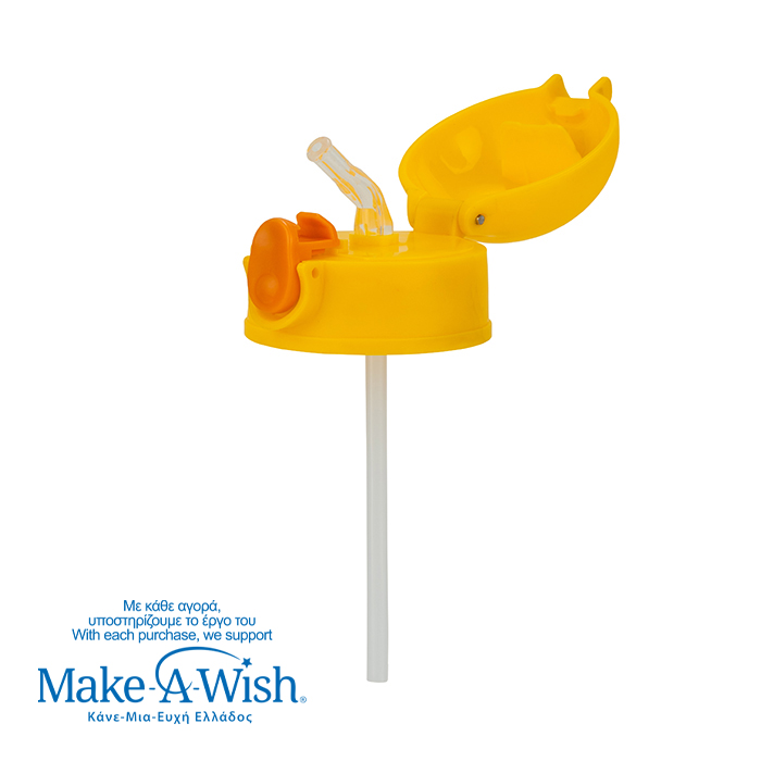 Ανταλλακτικό καπάκι με καλαμάκι "We Care", Yellow Duck