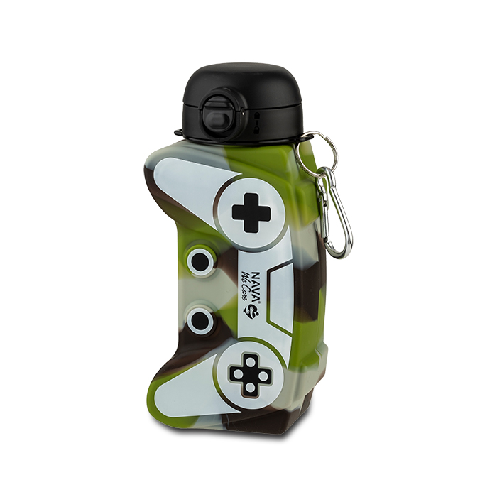 Μπουκάλι νερού σιλικόνης army game joystick "We Care" 600ml