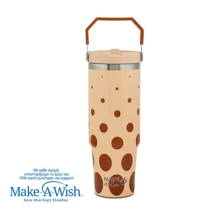 stainless-steel-thermos-tumbler-with-sip-straw-and-swig-spout-we-care-brown-dots-900ml