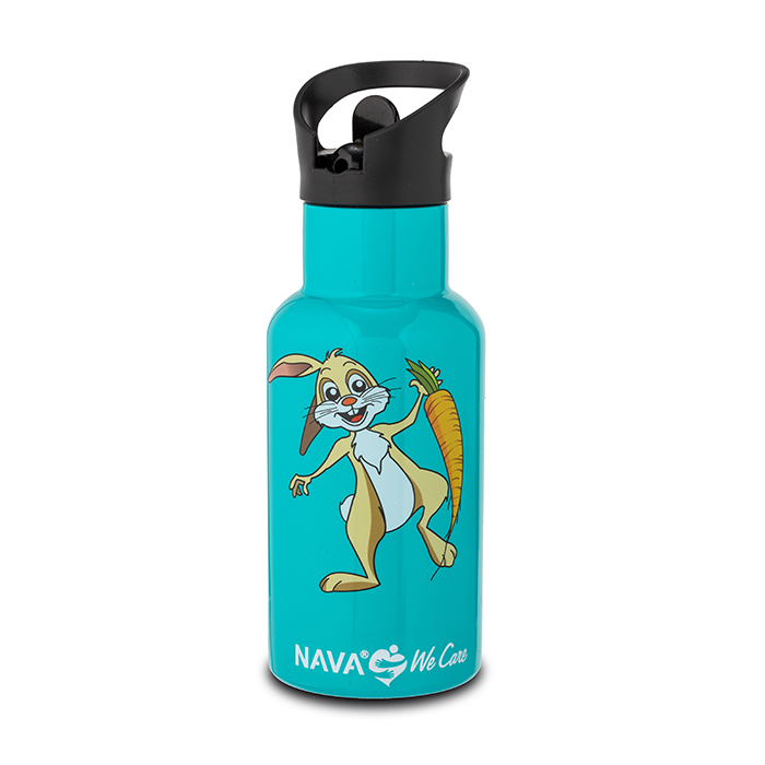 Θερμός μπουκάλι ανοξείδωτο "We Care" τιρκουάζ 350ml