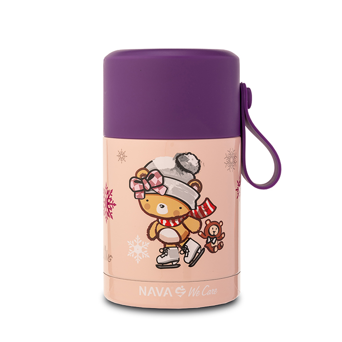 Παιδικό δοχείο φαγητού ισοθερμικό στρογγυλό "We Care" ροζ 400ml