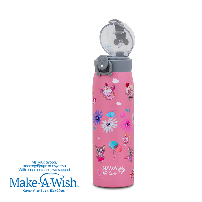 Θερμός μπουκάλι ανοξείδωτο "We Care", Pinky Girly 500ml
