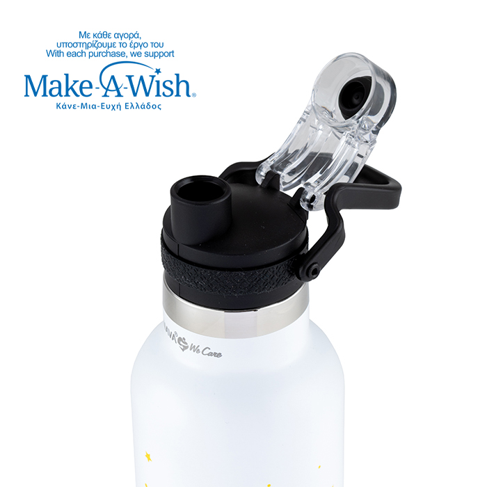 Θερμός μπουκάλι ανοξείδωτο "We Care", White Unicorn 500ml
