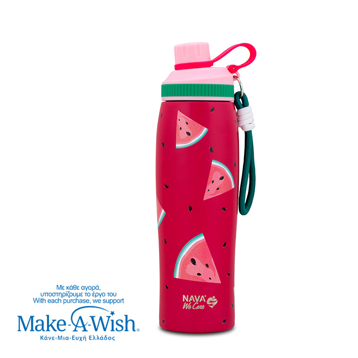 Θερμός μπουκάλι ανοξείδωτο με στόμιο "We Care", Watermellon 650ml