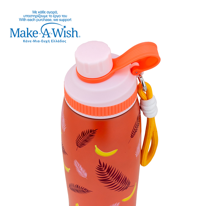 Θερμός μπουκάλι ανοξείδωτο με στόμιο "We Care", Palm Banana 650ml