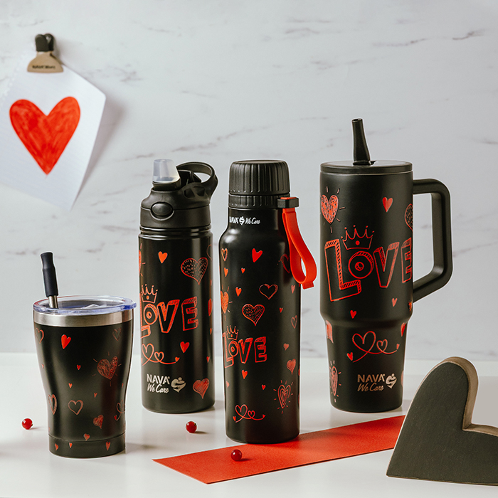 Θερμός μπουκάλι ανοξείδωτο με στόμιο "We Care", Love 500ml