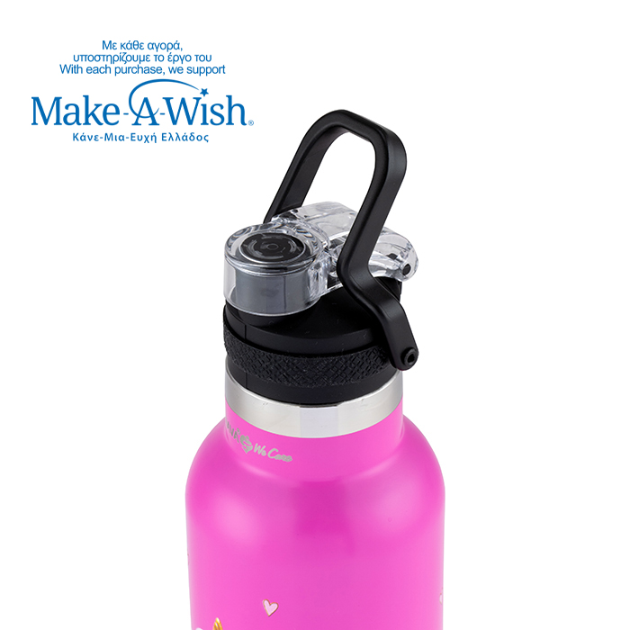 Θερμός μπουκάλι ανοξείδωτο "We Care", Pink Unicorn 500ml