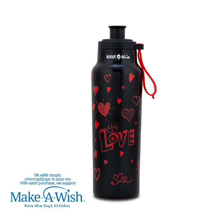 Θερμός μπουκάλι ανοξείδωτο με στόμιο "We Care", Love 500ml